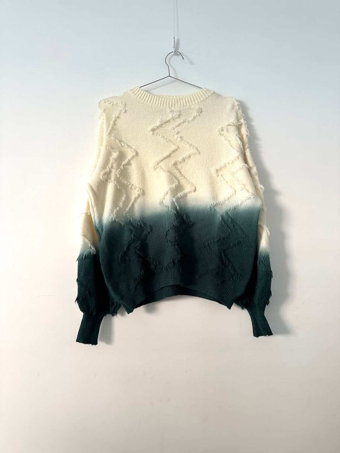 Tassel gradient knit / green & ivory 상품이미지5
