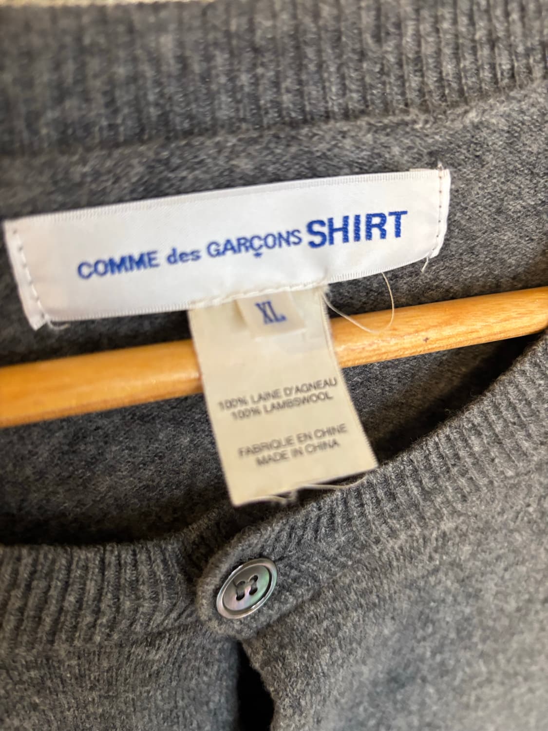 꼼데가르송 셔츠 그레이 블랙 라운드넥 가디건 상품이미지4