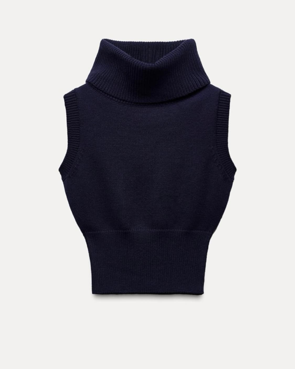 자라 하이넥 슬리브리스 니트 네이비 상품이미지2