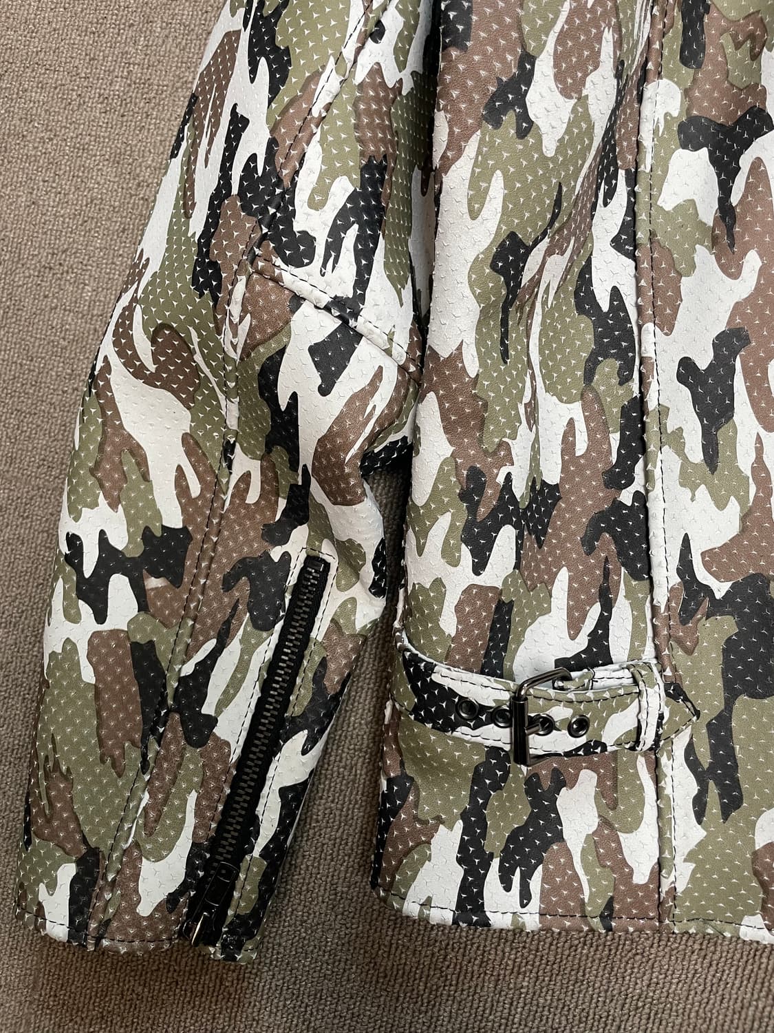 (105) 할리 커스텀 카모 소가죽 리얼레더 라이더자켓 상품이미지3