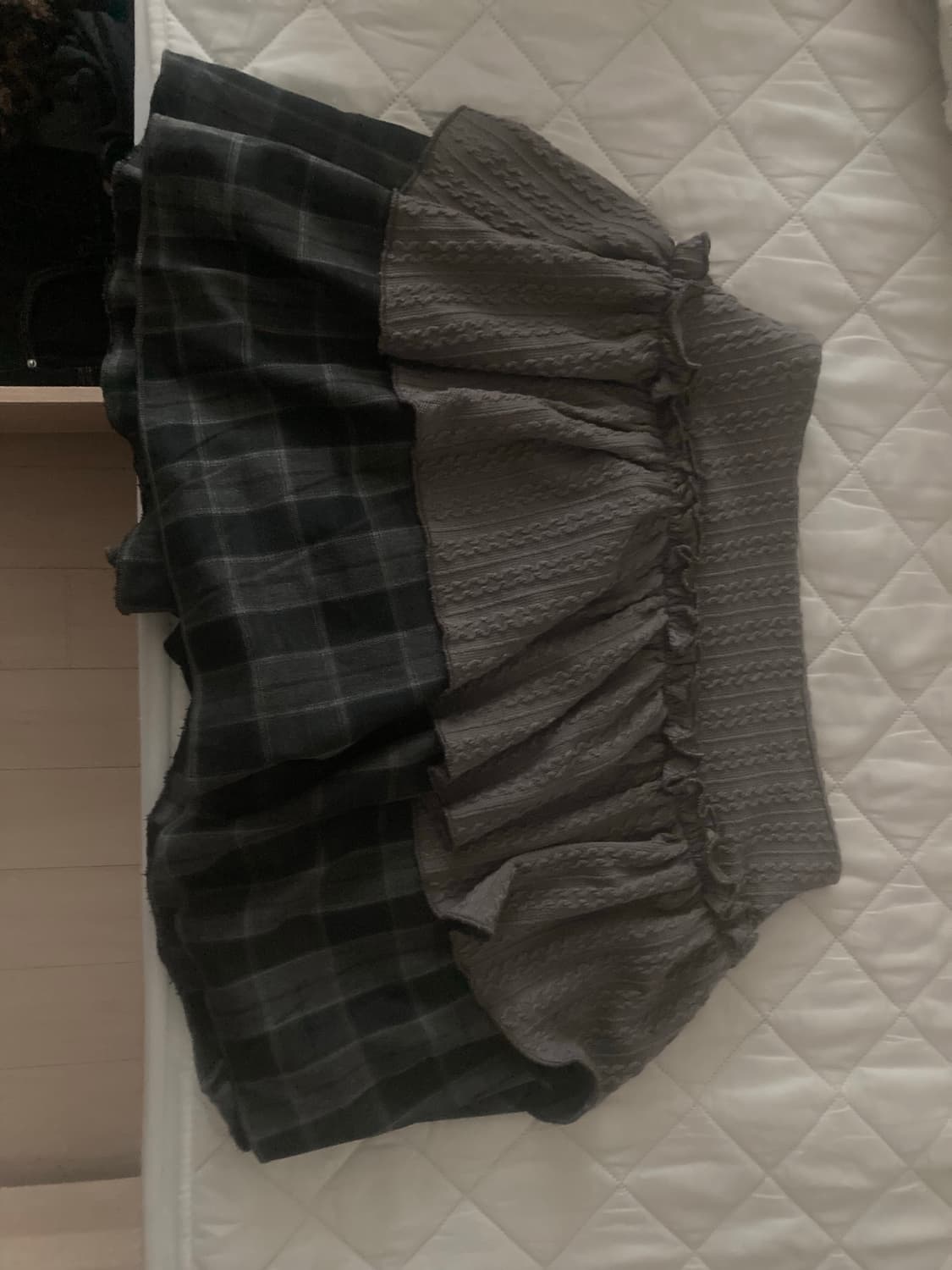 빈티지 와투케y2k 체크프릴 스커트 상품이미지1