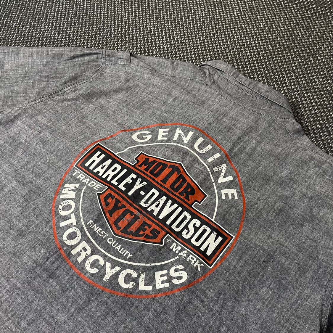 할리데이비슨 그레이 모터클로스 투포켓 반팔 셔츠 3XL 상품이미지5