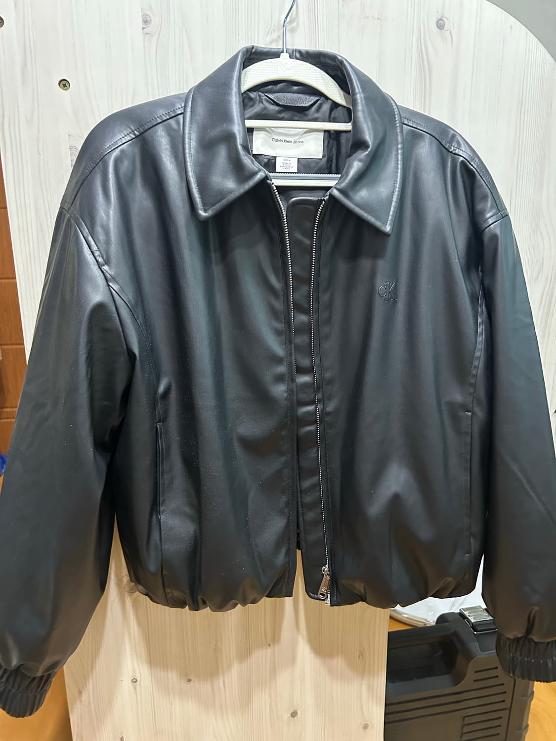 캘빈 클라인 여성 폭소레더 봄버자켓 s 상품이미지2