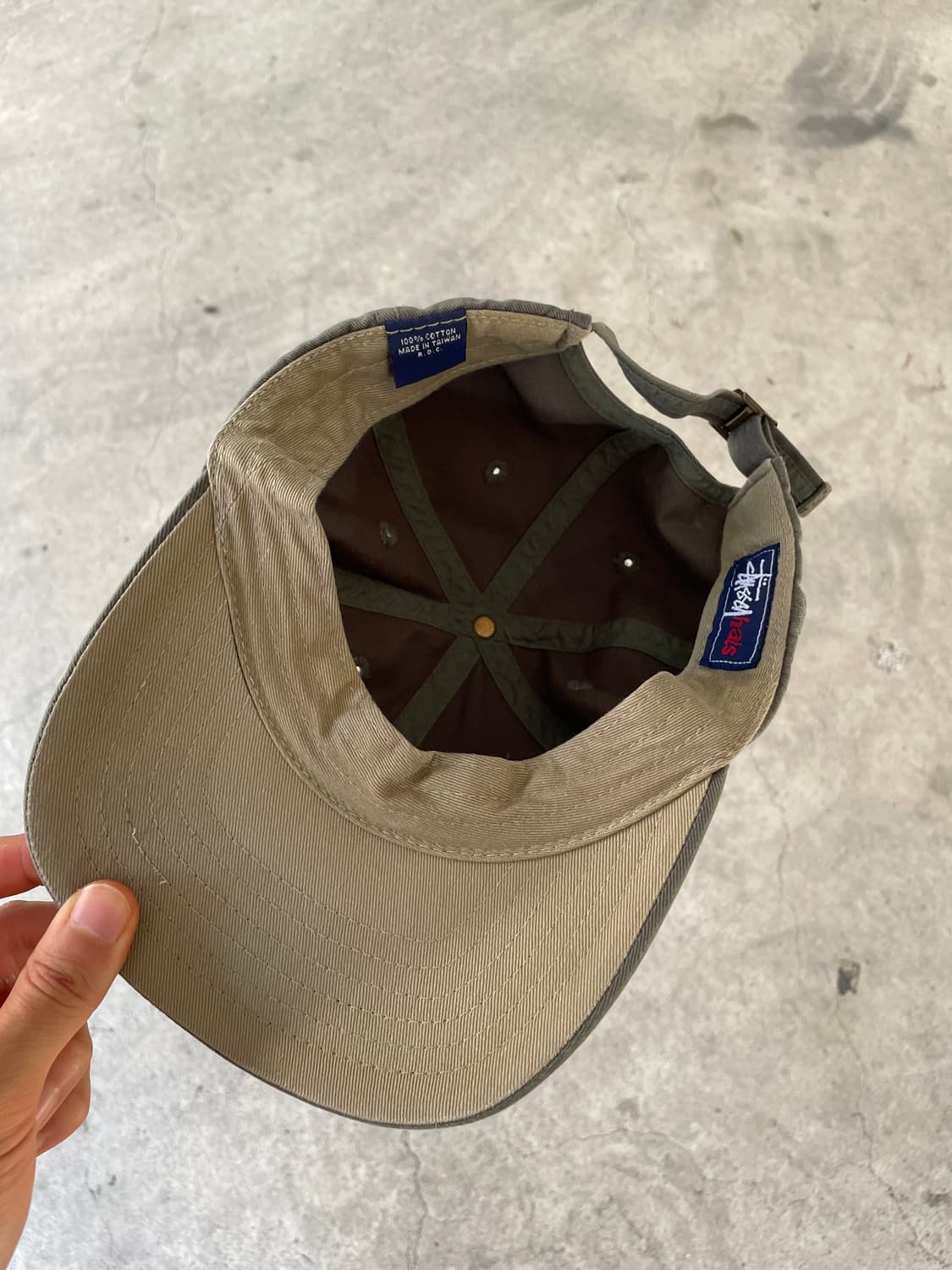 90s-00s Stussy Faded Olive Green Ball Ca 상품이미지2