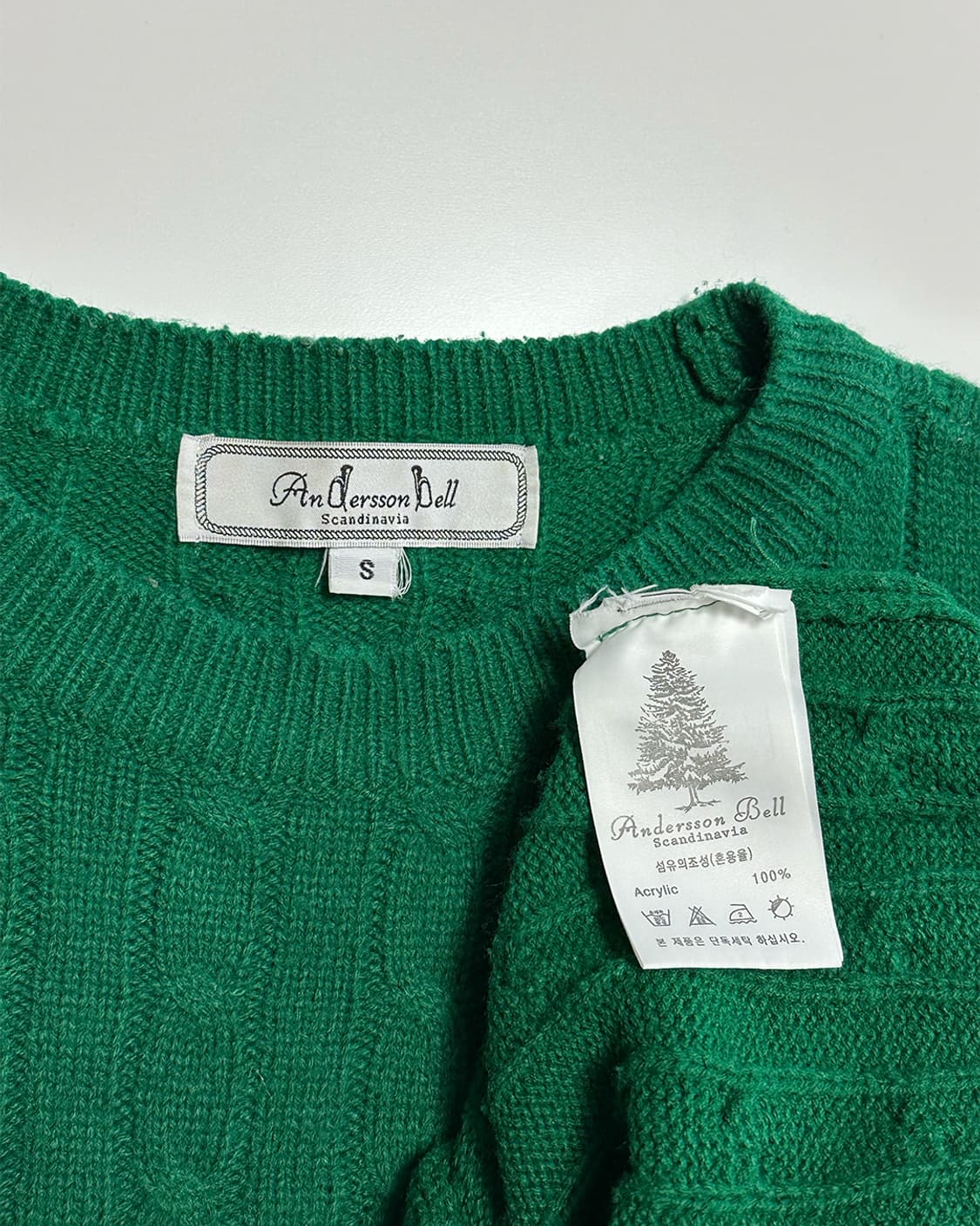 앤더슨벨 케이블 니트 그린 상품이미지3