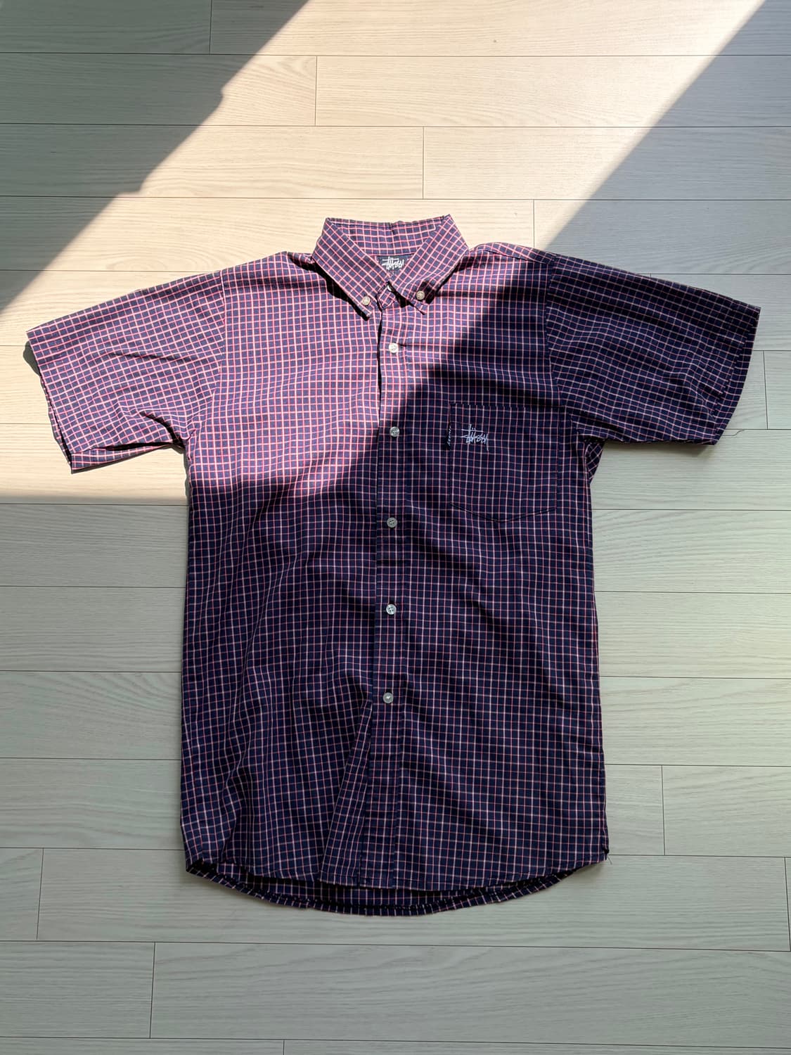 90s 올드 스투시 stussy 체크 반팔 셔츠 95 (미제) 상품이미지1