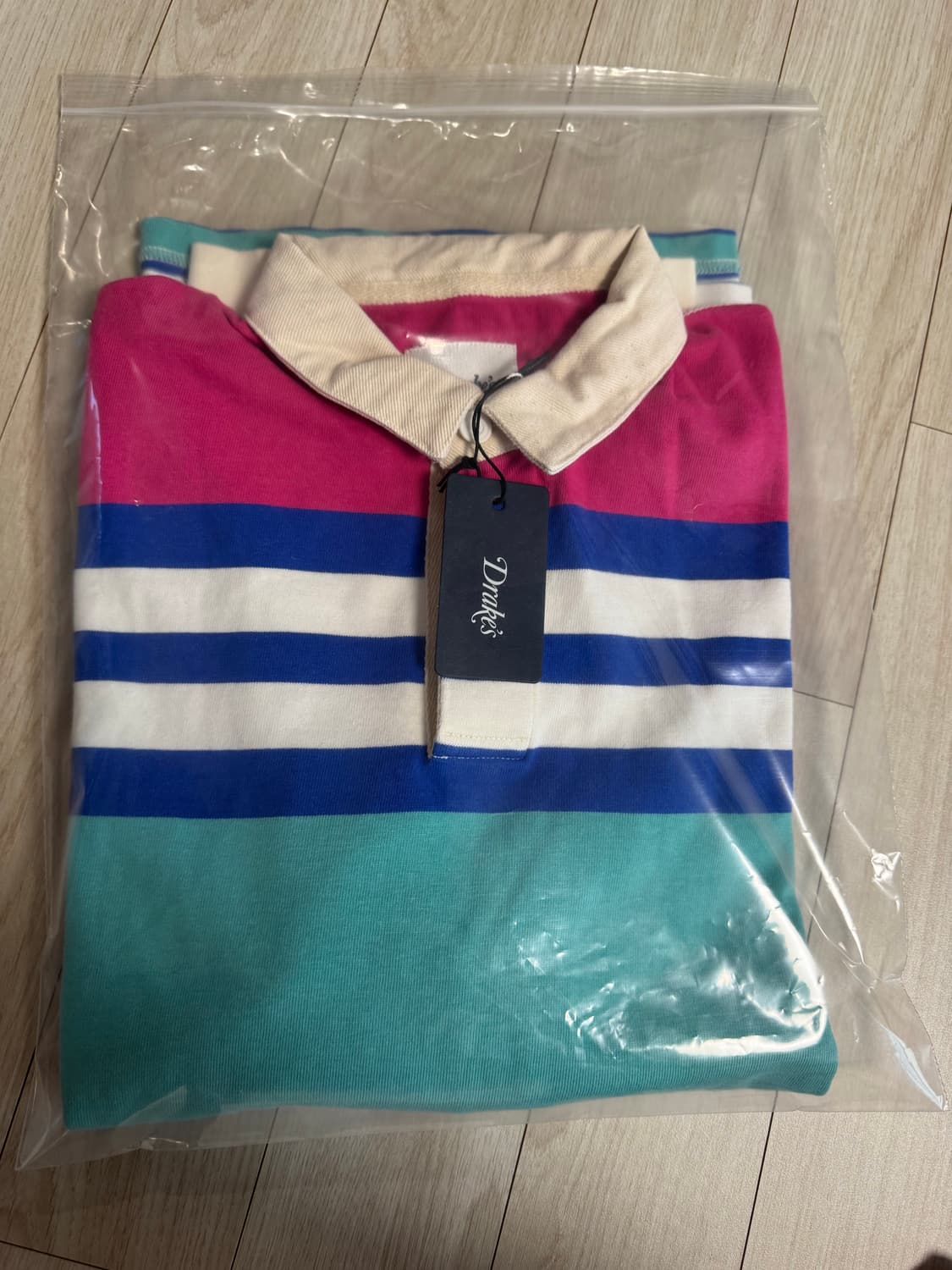 드레익스 DRAKE'S 스트라이프 럭비티 L 새상품 상품이미지10