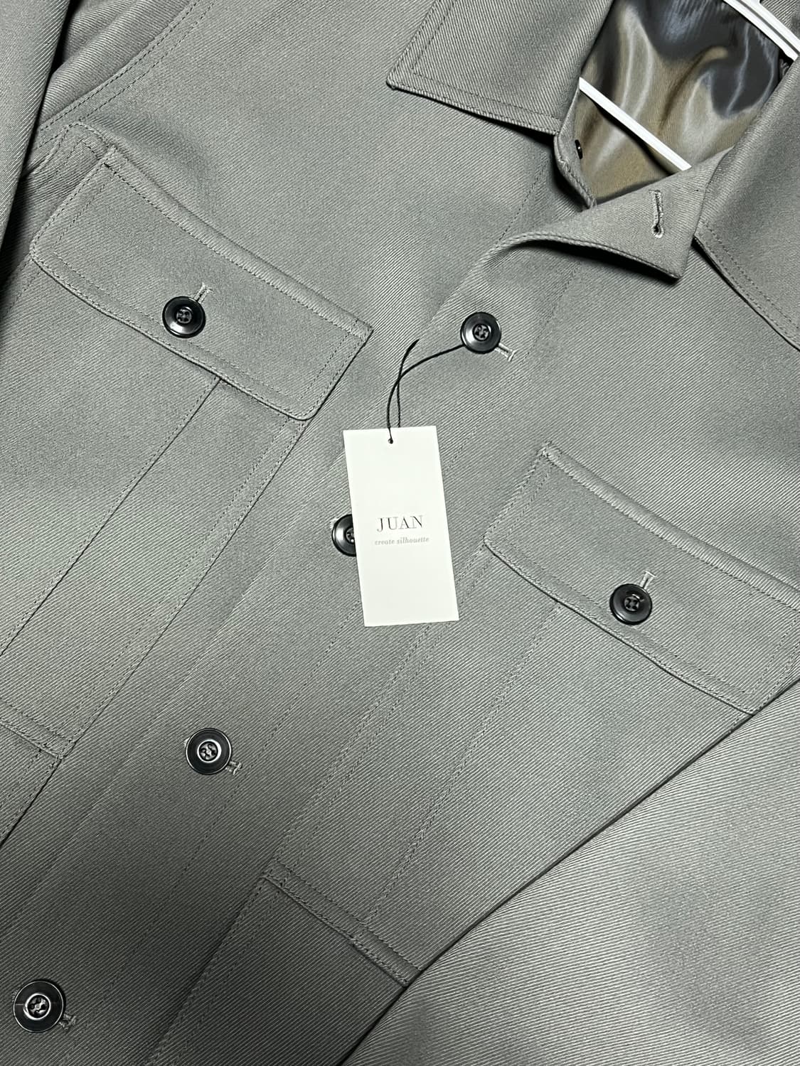 [새상품] S) 주앙옴므 카고 크롭 자켓 블루종 그레이 상품이미지3