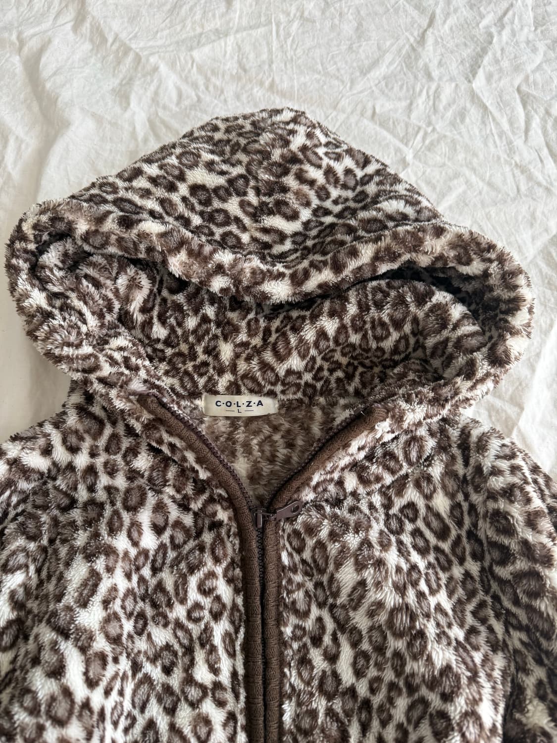 브라운 라떼갸루 갸루 호피 퍼집업 상품이미지3