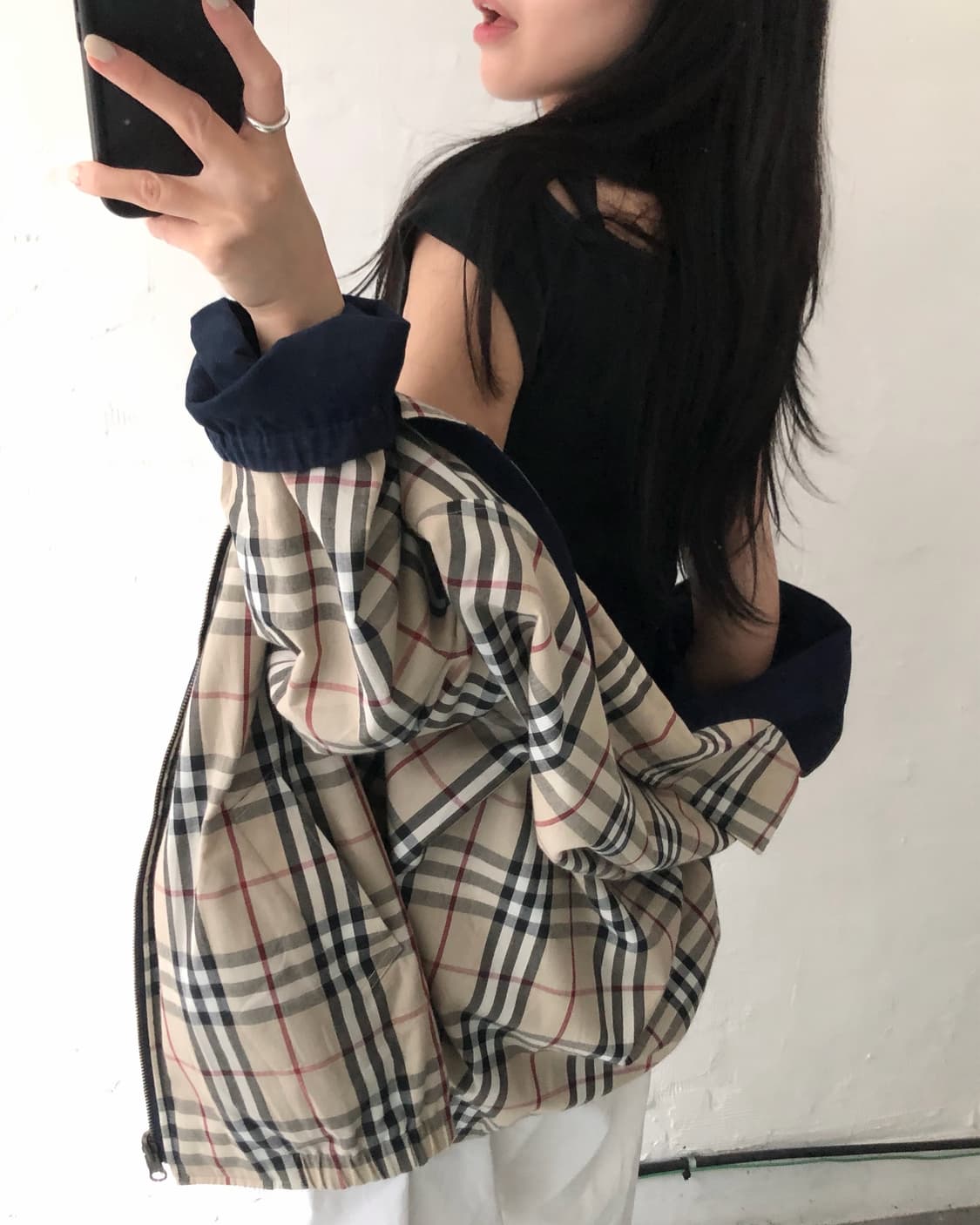 Burberry 버버리 네이비 노바체크 리버시블 자켓 상품이미지2