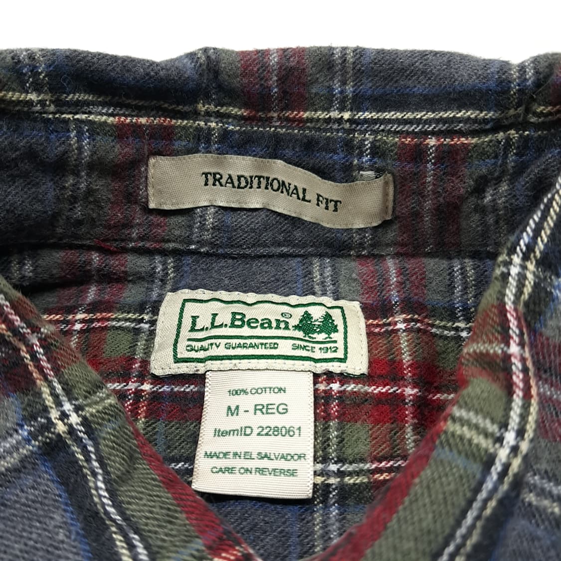 CL103 M 엘엘빈 트래디셔널 핏 그레이 & 레드 타탄 체크 플란넬  상품이미지3