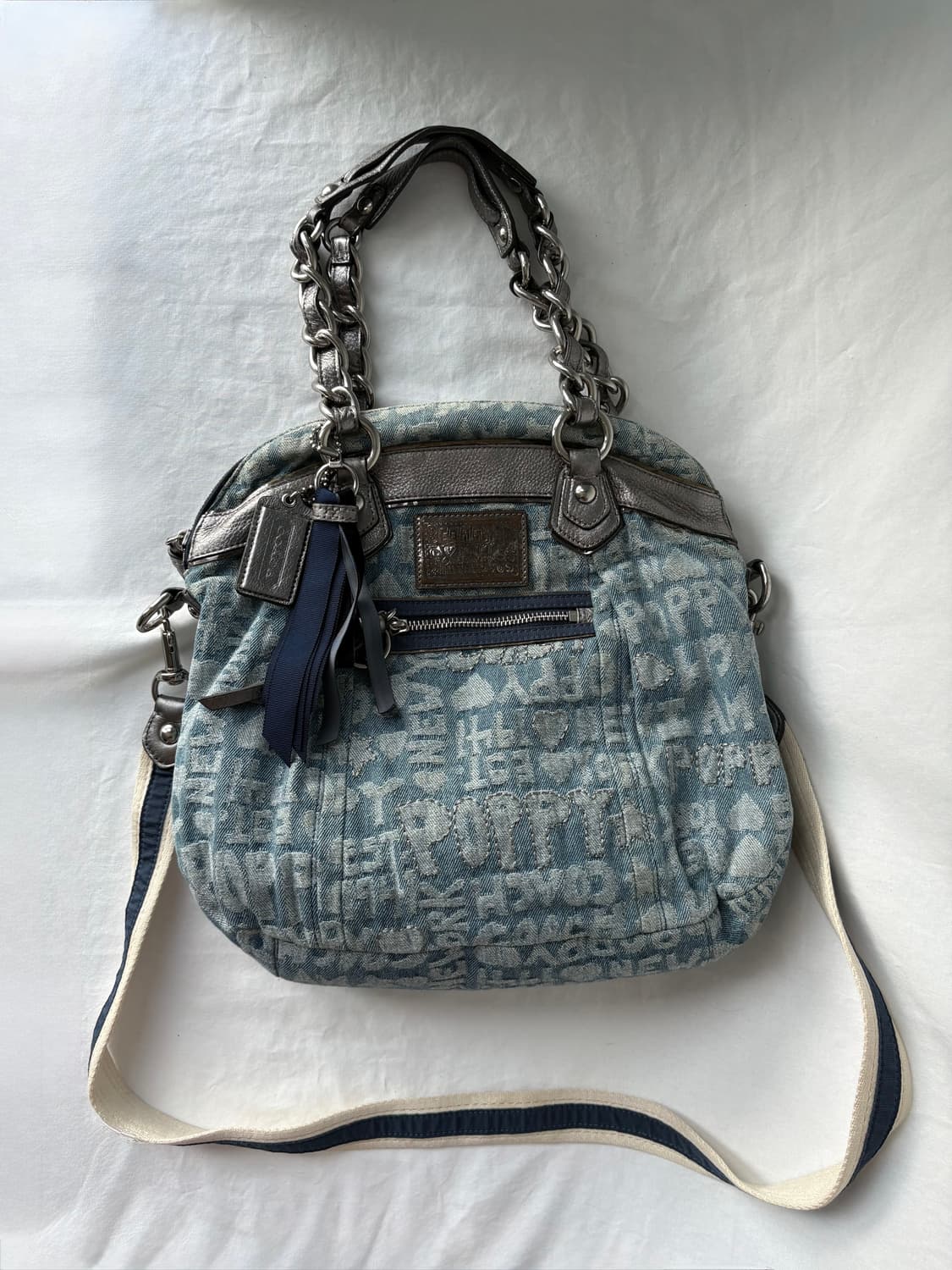 Coach denim silver shoulder bag 상품이미지4