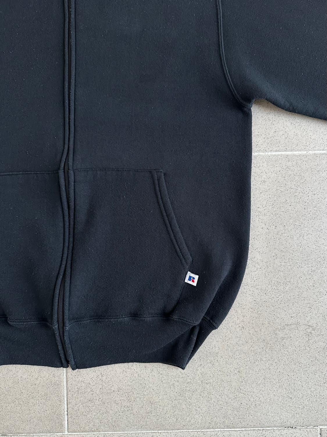 90s 빈티지 러셀 후드집업 블랙 M USA 상품이미지3