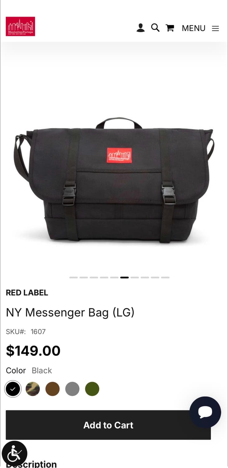(새상품) 맨하탄포티지 NY 메신저 백 LG 블랙 상품이미지7