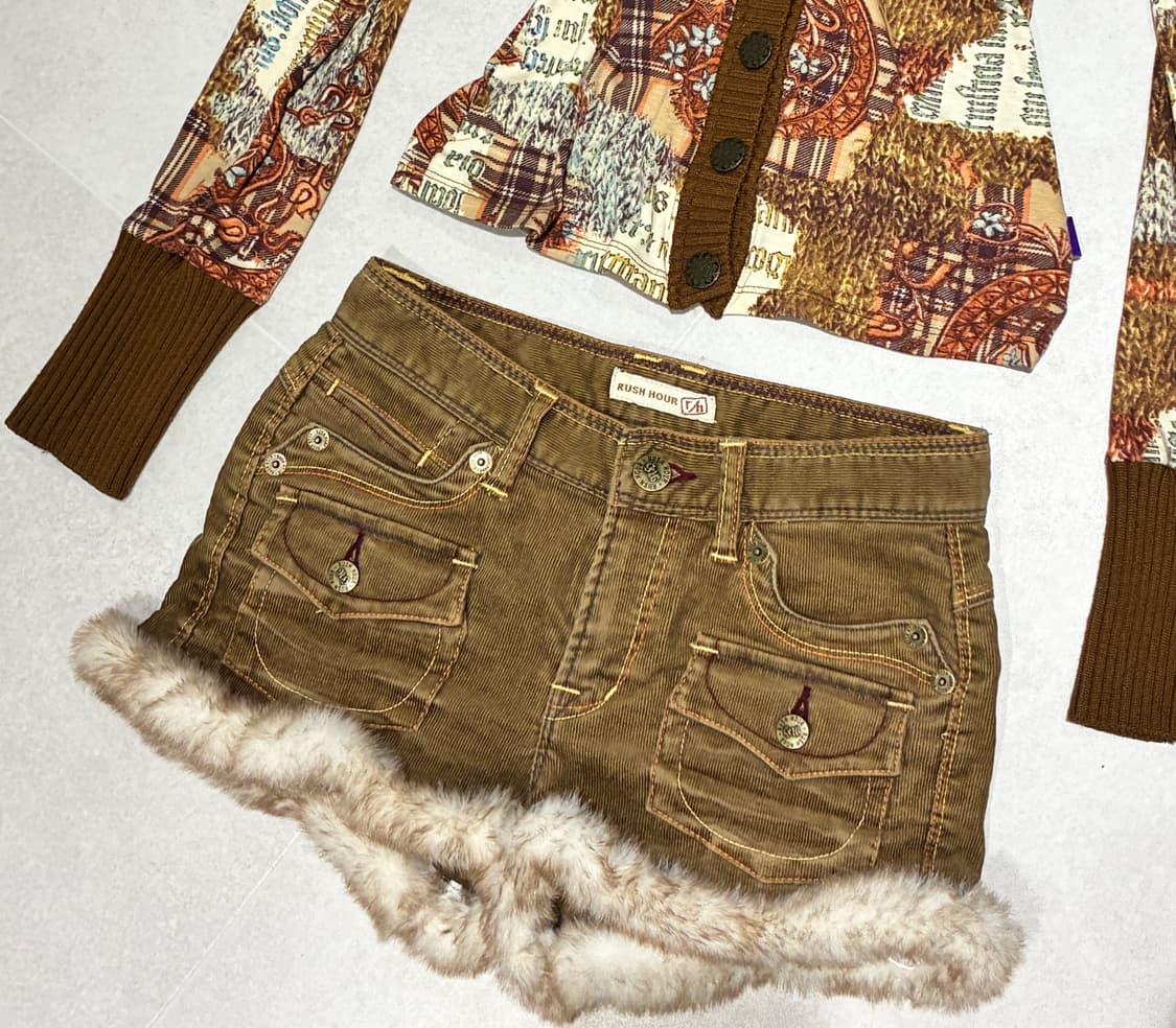 코듀로이 퍼 반바지 상품이미지1