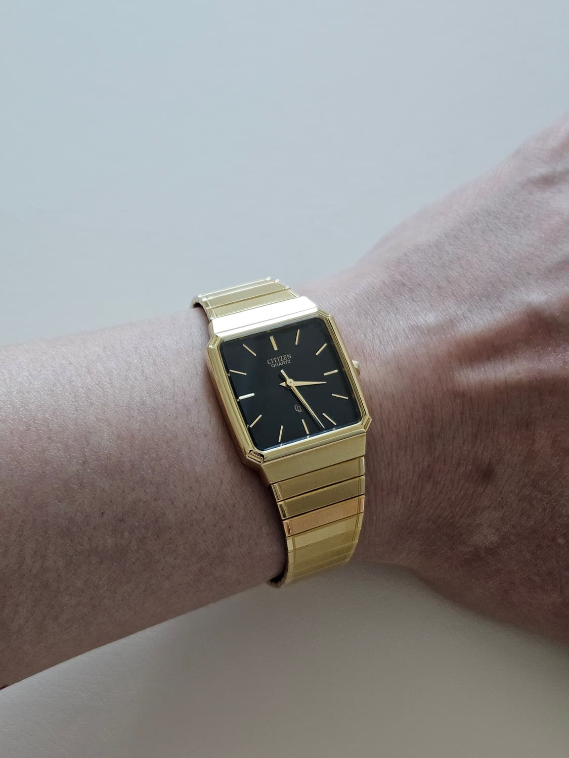 빈티지 시티즌 쿼츠 금장 사각 시계 상품이미지2