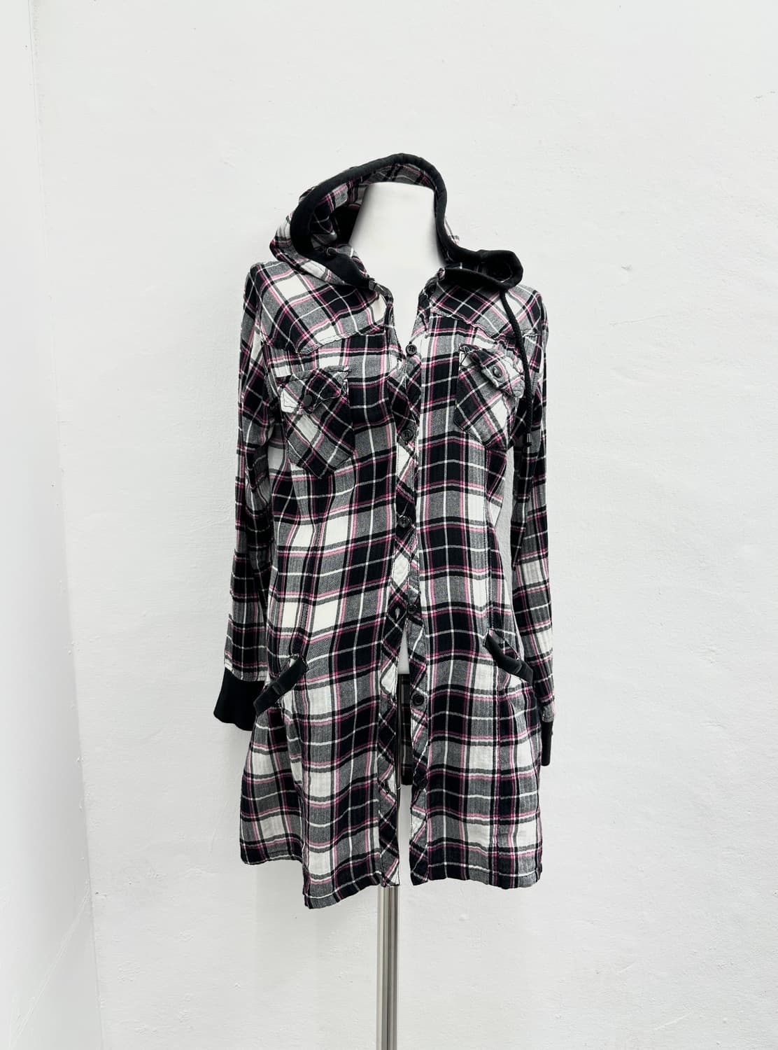 Cornflake y2k check hood shirts 상품이미지1