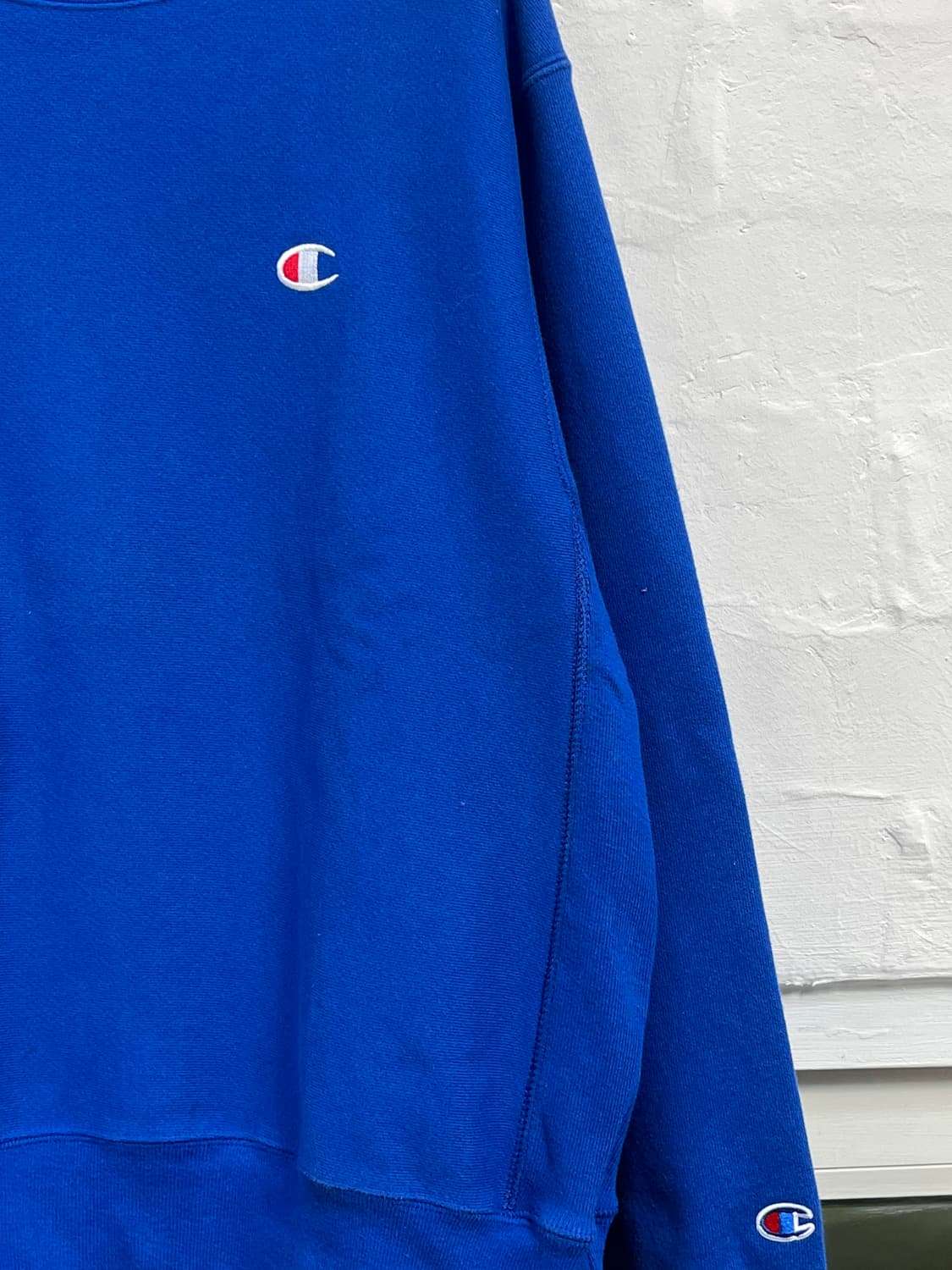 Champion 리버스위브 블루 스웨트 셔츠 M 상품이미지5