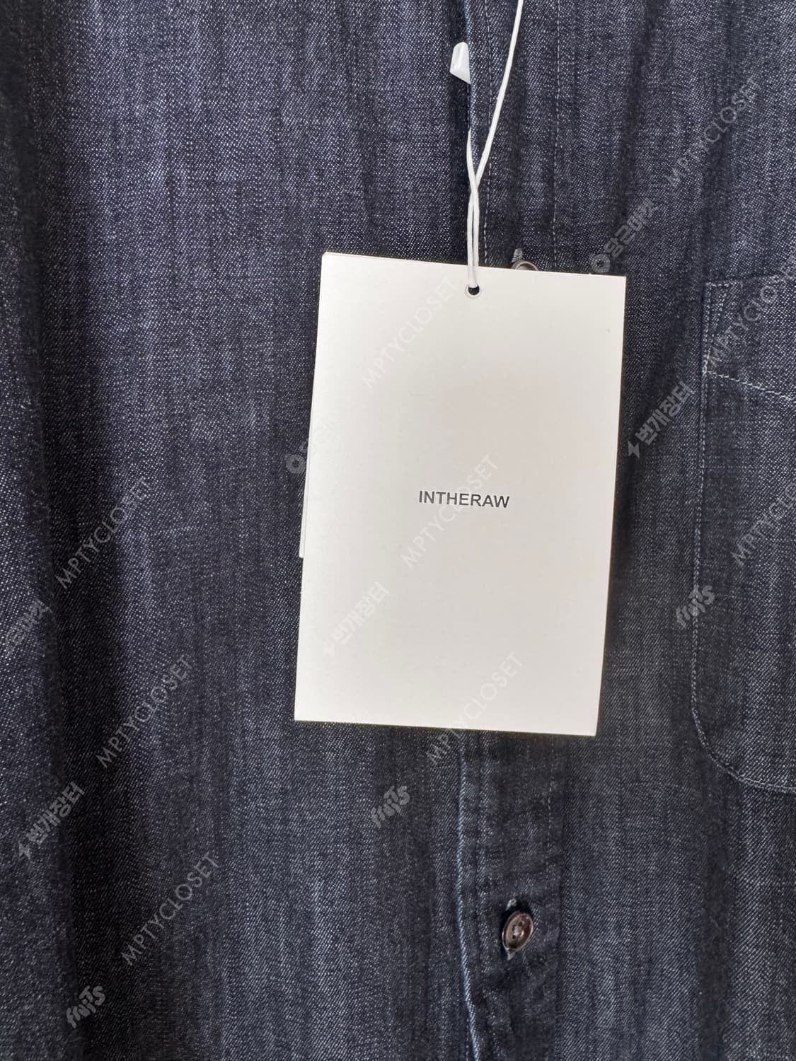 [4] Intheraw 인더로우 워시드 데님셔츠 블루블랙 상품이미지5