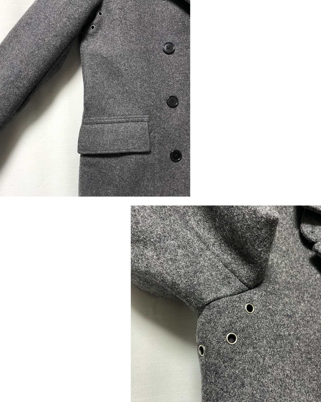 폴로진스 여성 울혼방 더블 피코트 M _ 차콜 상품이미지4