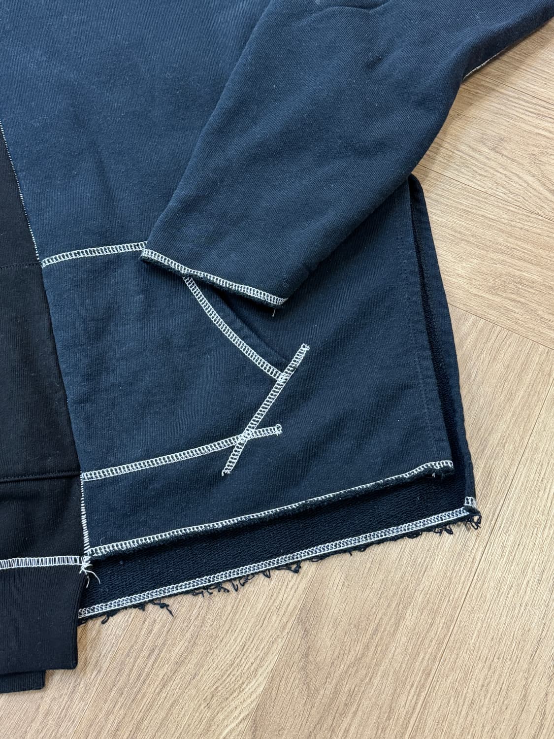 지에다 비대칭 후디 - 블랙 2사이즈 상품이미지7