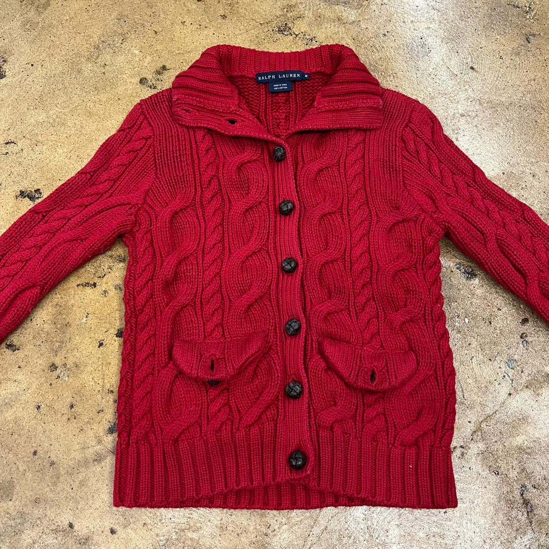 폴로 랄프로렌 레드 니트 카라 가디건  상품이미지3