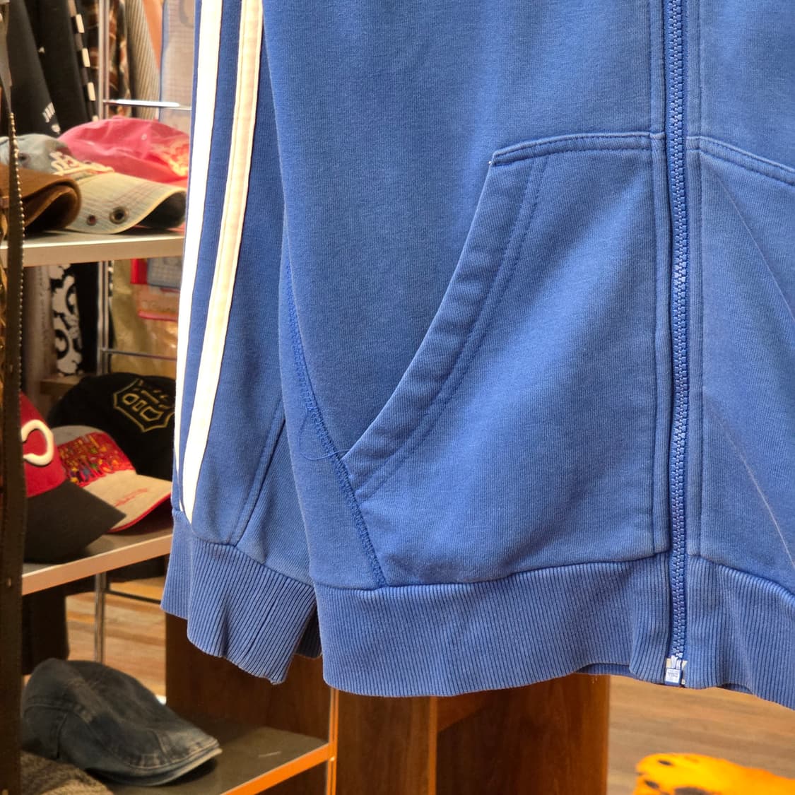 아디다스 블루 사이드 라인 후드집업 상품이미지5