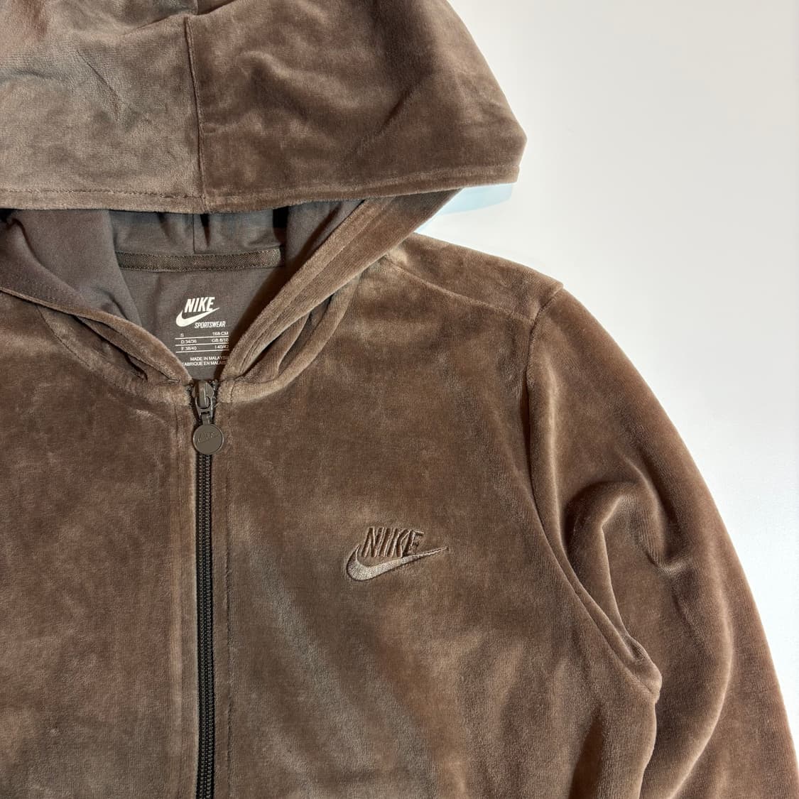 나이키 베이지 투웨이 벨벳 후드 집업 상품이미지3