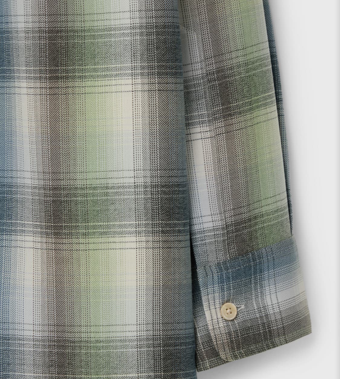 오라리 슈퍼 라이트 울 체크셔츠 블루 그린 상품이미지4