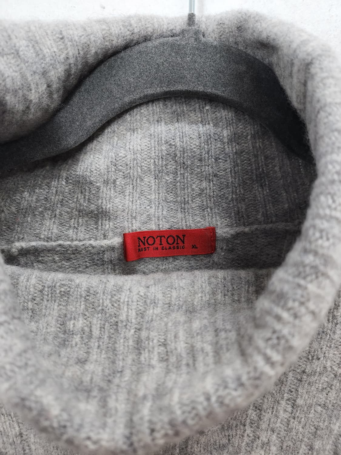 NOTON 울100% 회색 케이블 터틀넥 니트 100-105 XL 상품이미지2