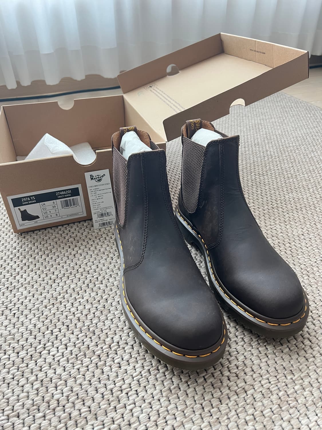 닥터마틴 첼시 부츠(닥터마틴 2976 YS 다크 브라운),250사이즈 상품이미지1