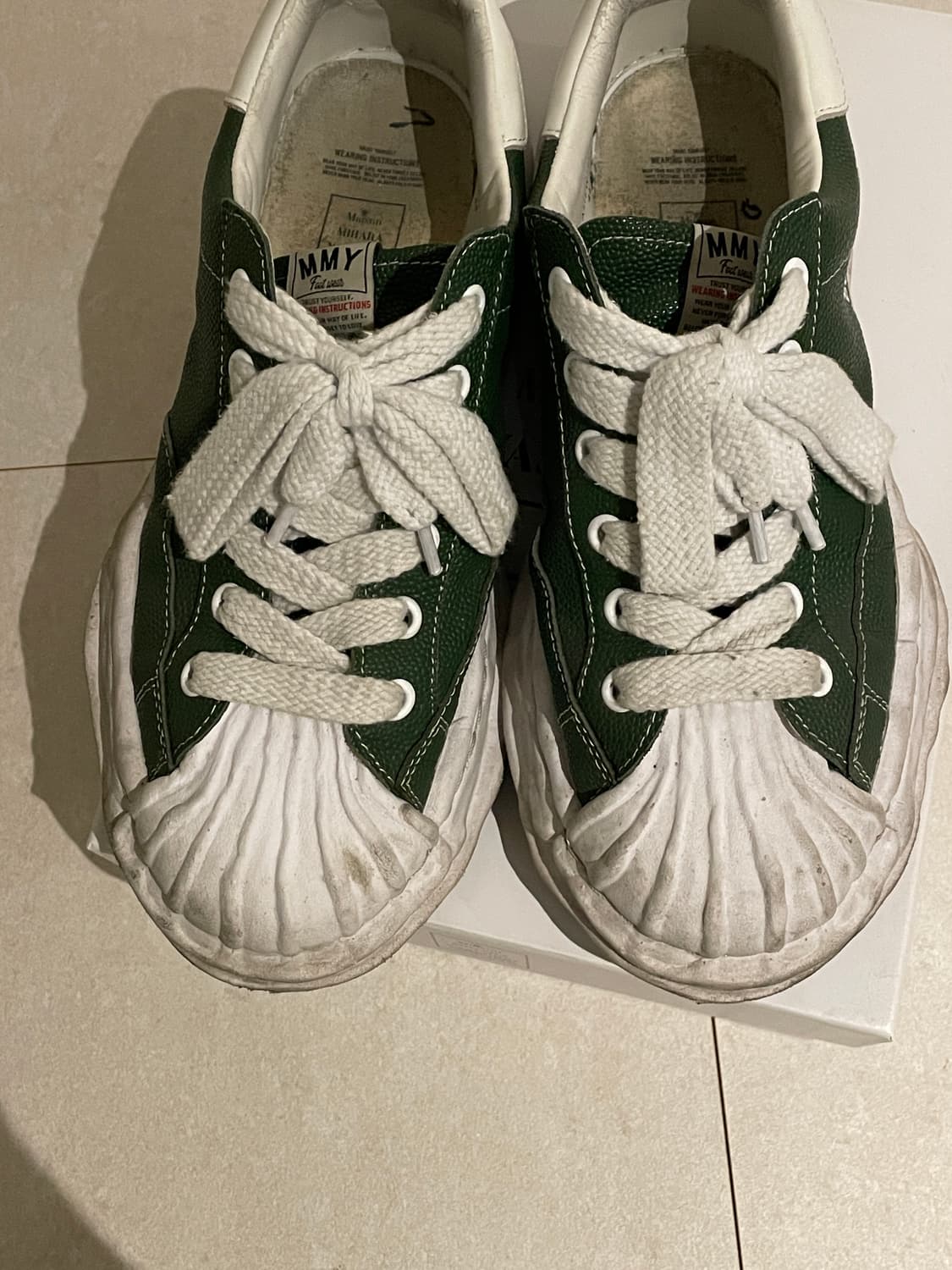 [290size]미하라 야스히로 블레이키 OG 솔 엠보스 레더 그린 상품이미지4