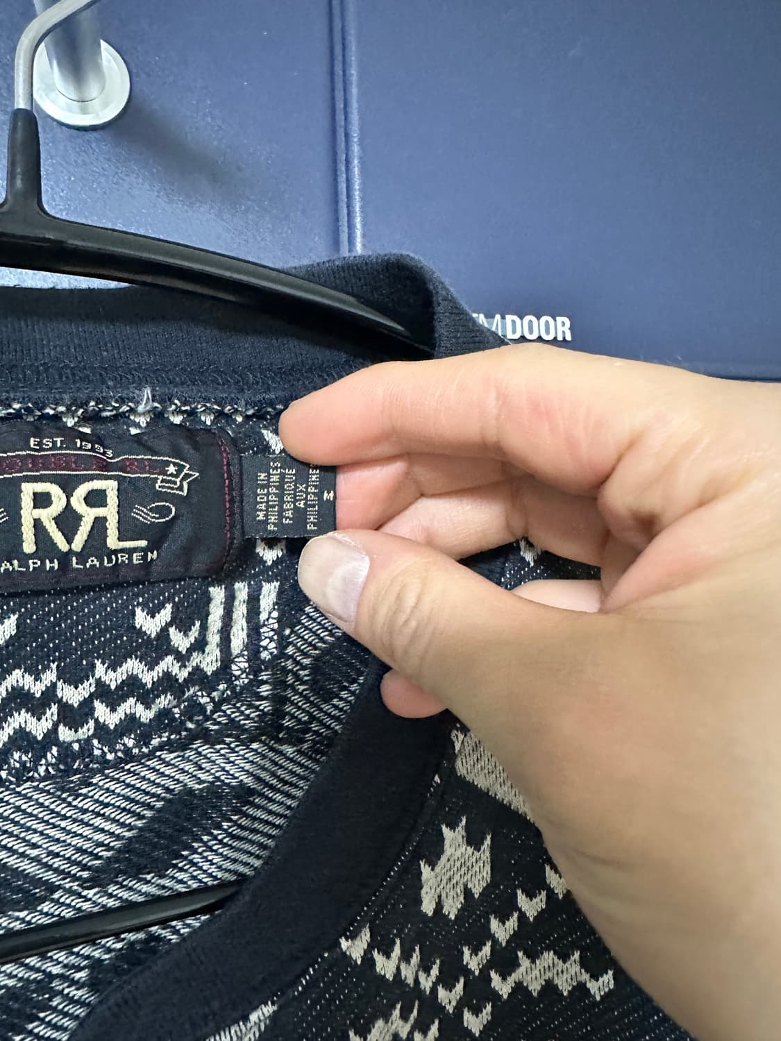 RRL 블랙 네이티브 자카드 헨리넥 M 상품이미지4