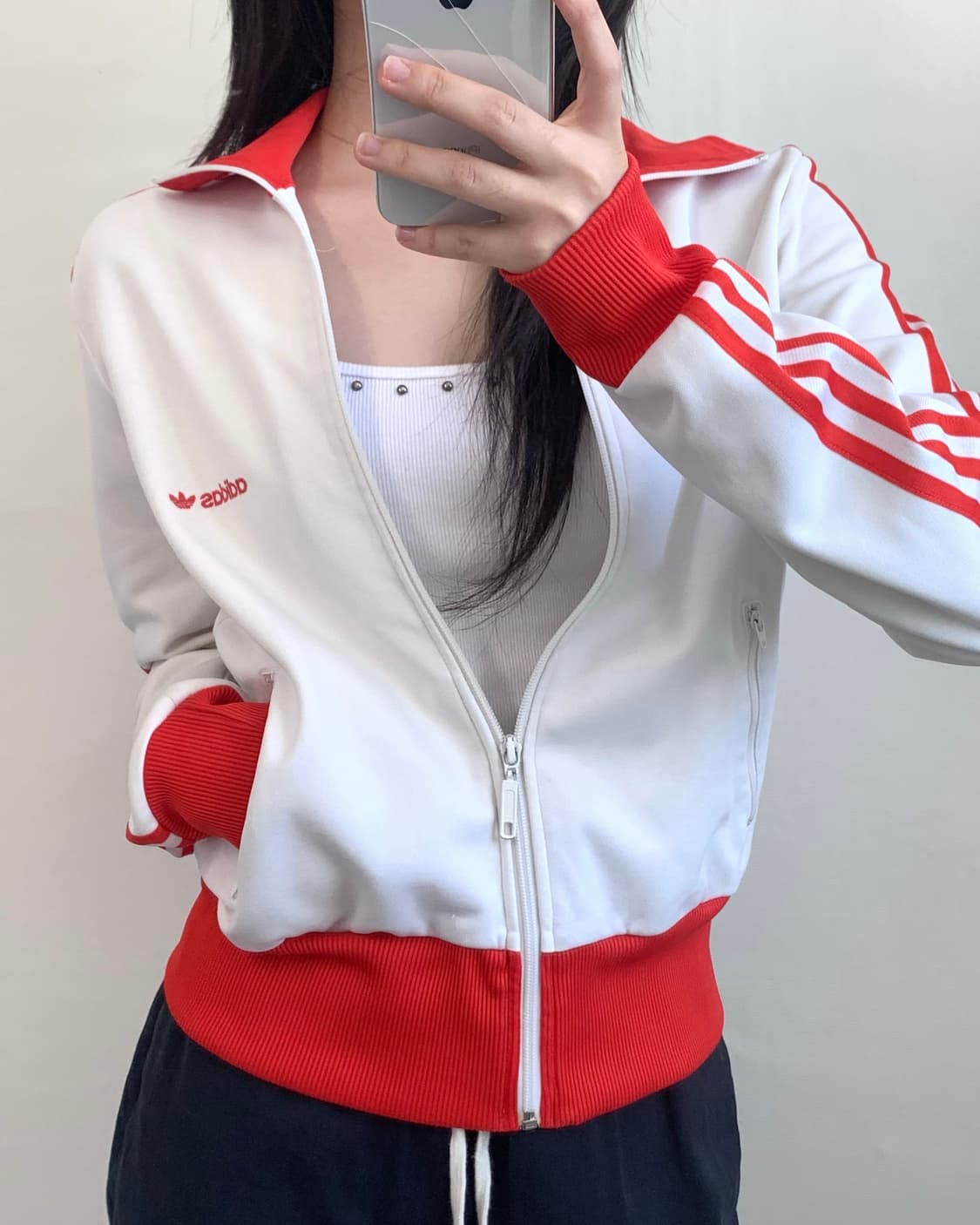 Adidas 아디다스 화이트-레드 로고 트랙탑 상품이미지1