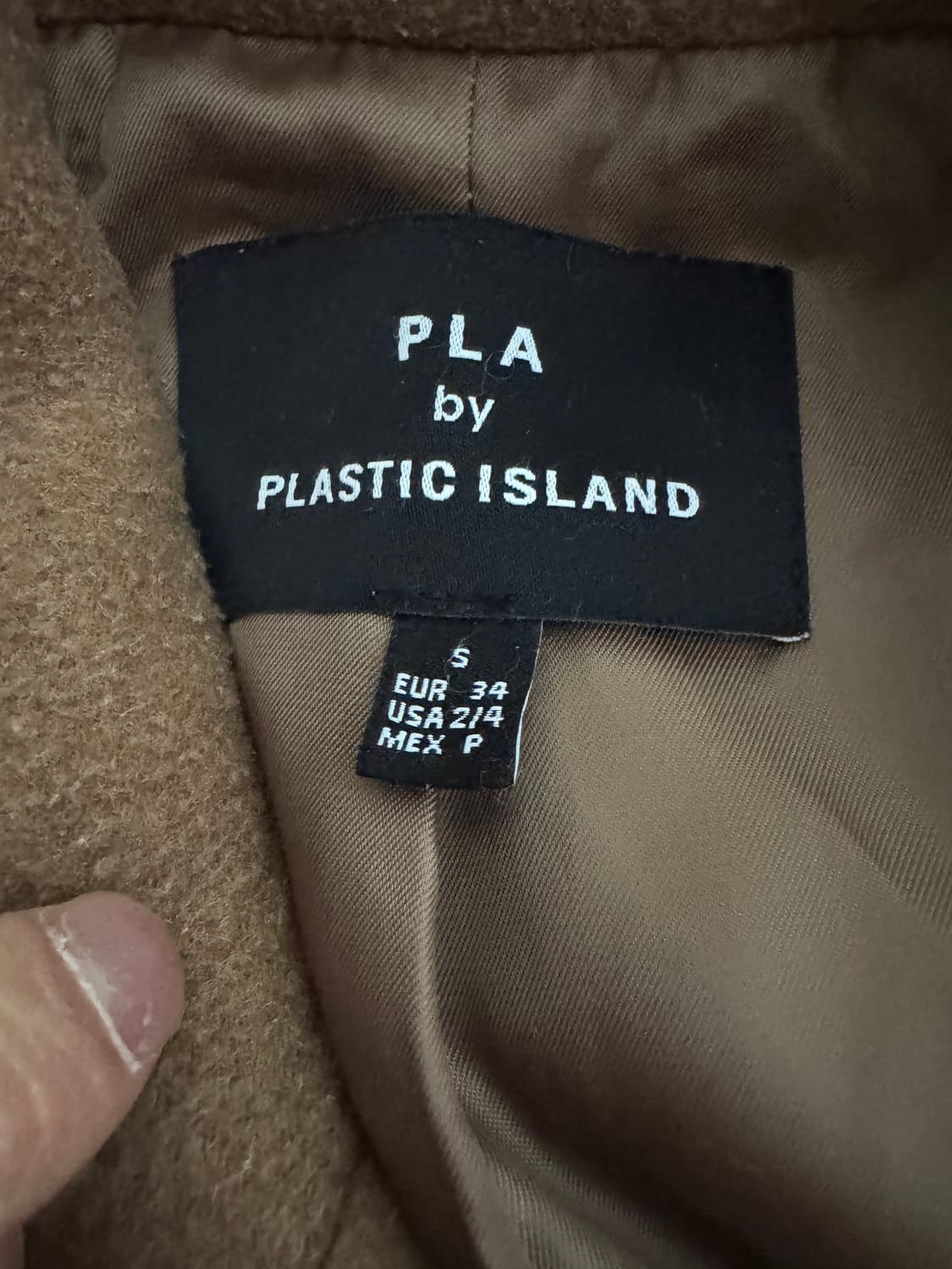 여성 플라스틱아일랜드 미니멀 브라운 울 코트 상품이미지3