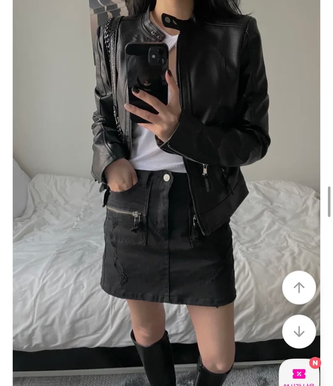 이너뮤트 슬림 레더 자켓 S 새상품 상품이미지4