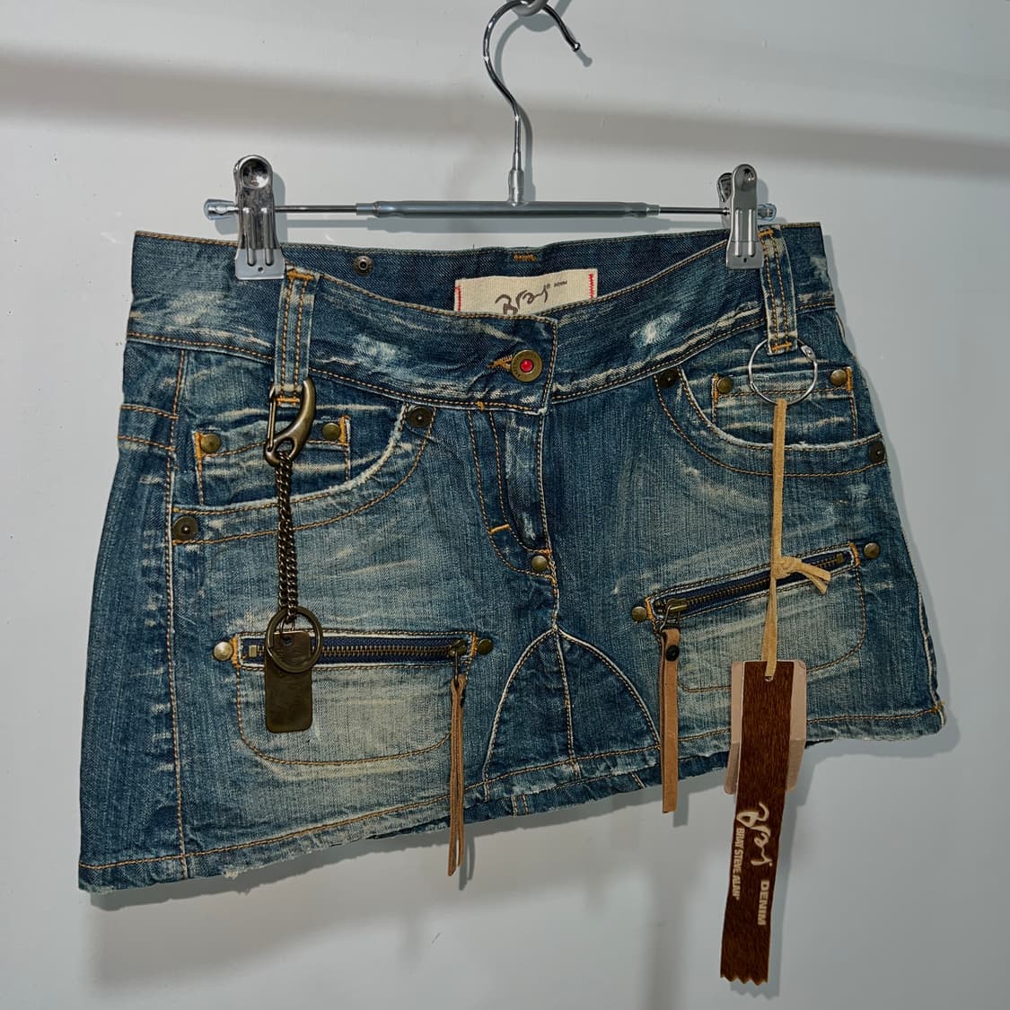 BRAY STEVE ALAN 바이커 데님 미니스커트 상품이미지5