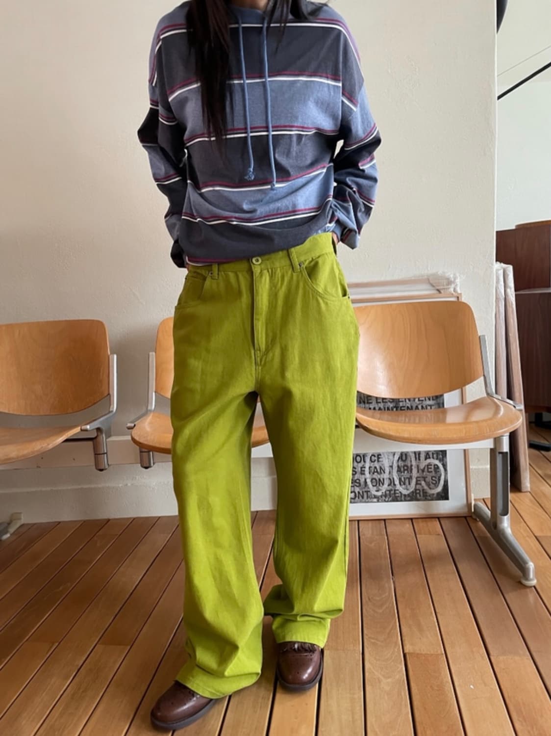 어나더랭귀지 모래하우스 모드니치 컬러 코튼 일자핏 데님 팬츠 상품이미지1