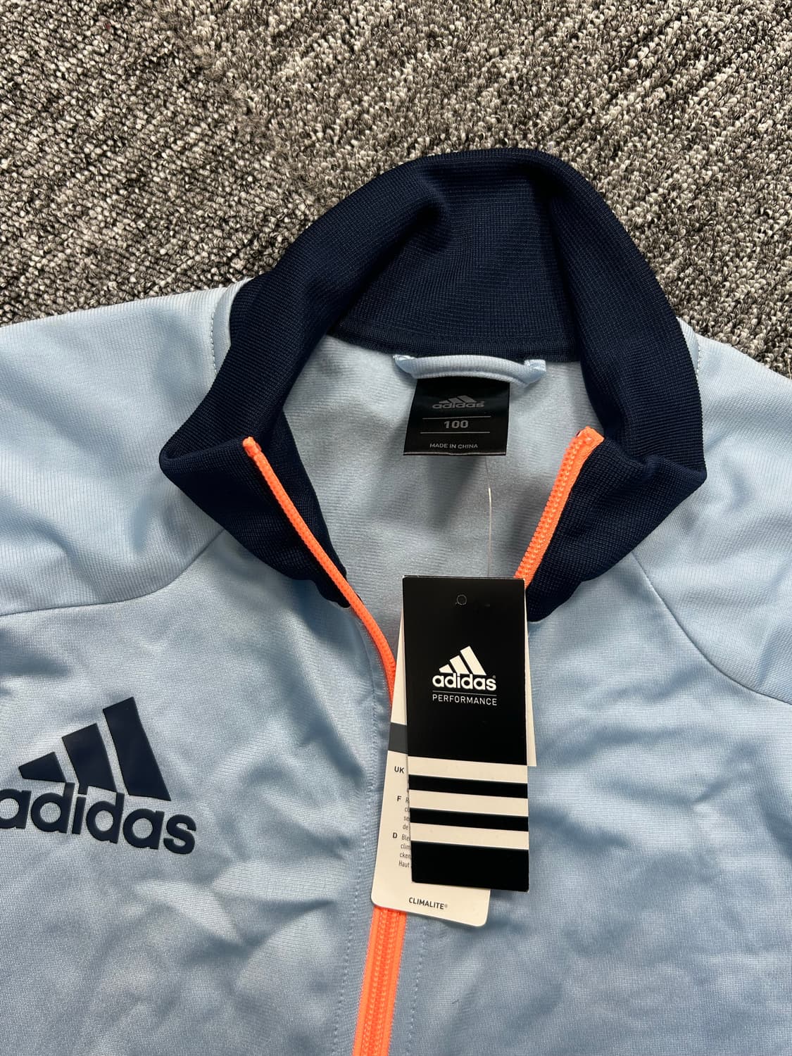 아디다스 스카이 블루 배색 트랙탑 L (새제품) 상품이미지5