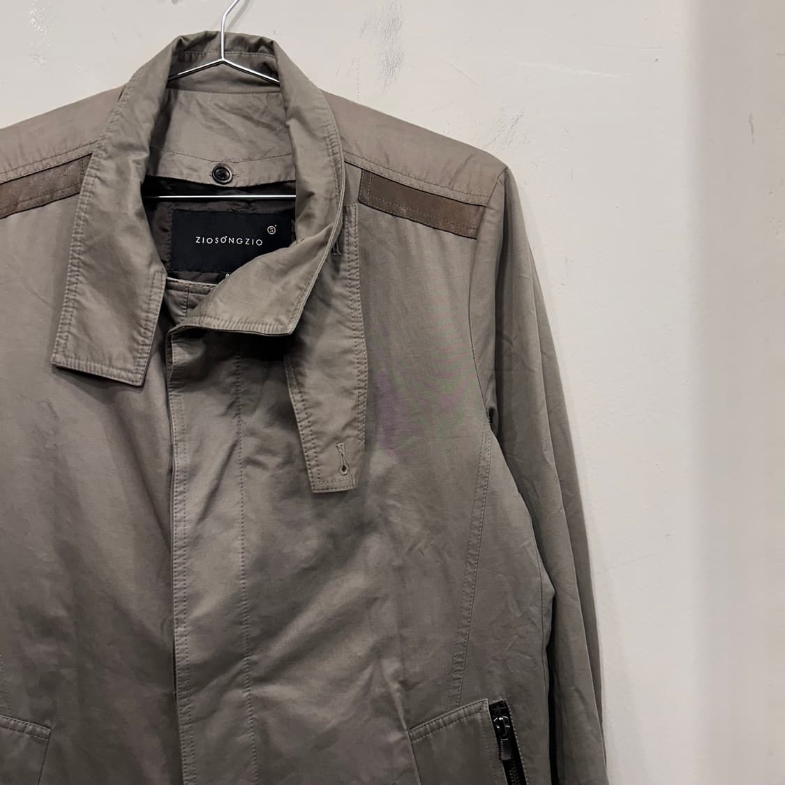 지오송지오 히든버튼 하프 트렌치 피코트 상품이미지1