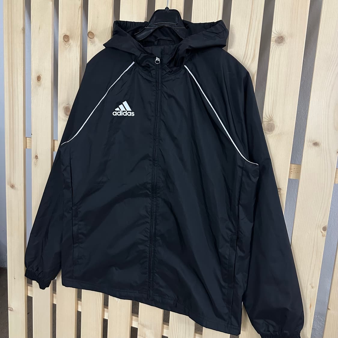 (M) 아디다스 블랙 후드 바람막이 자켓 상품이미지2