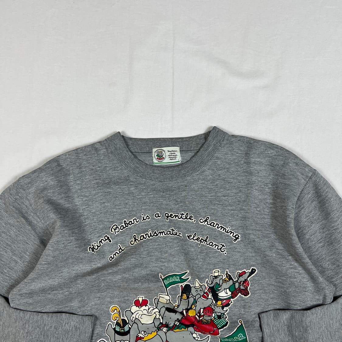 90’s 96년도 babar 카툰 프린트 맨투맨 상품이미지2