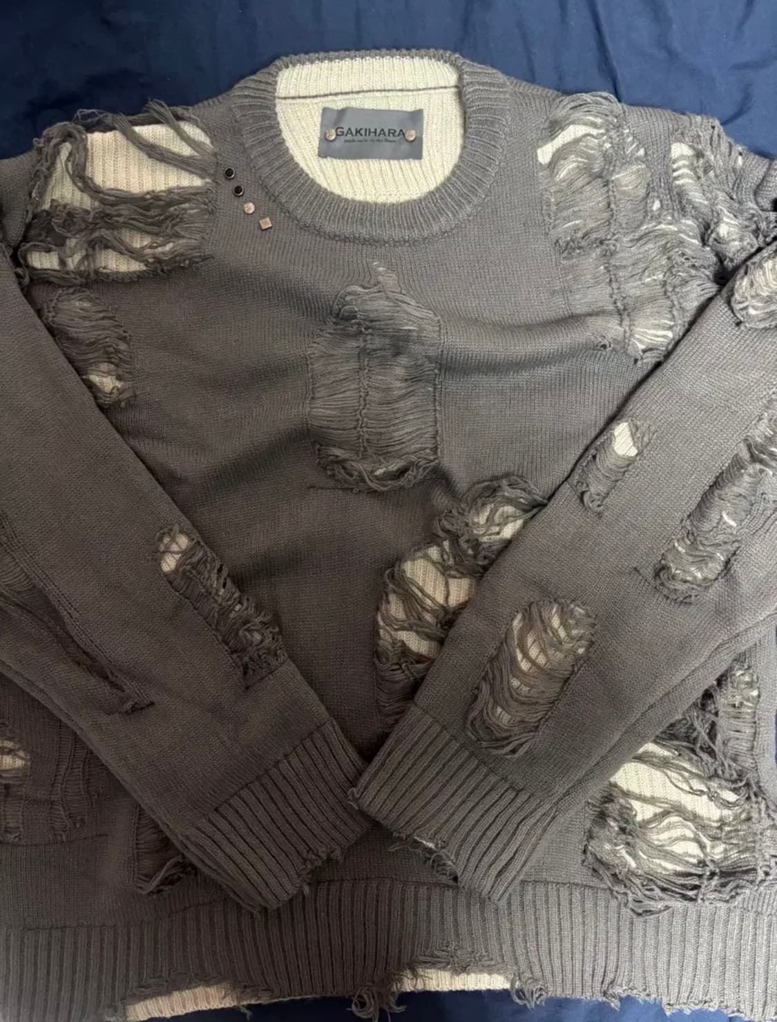GAKIHARA 데미지 니트 스웨터 상품이미지1