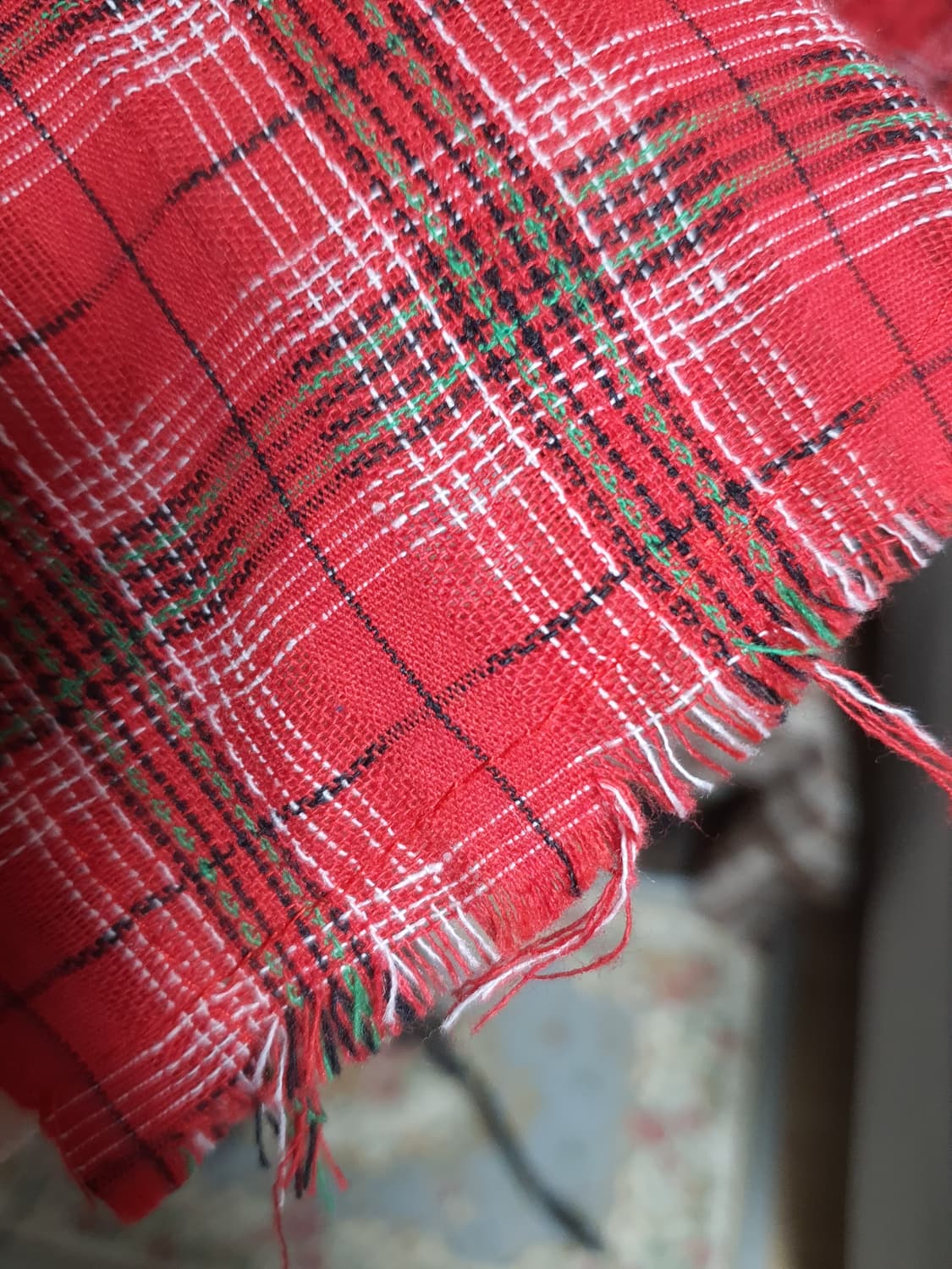 [빈티지] 크리스마스 레드그린 체크 롱 남방 셔츠 상품이미지3