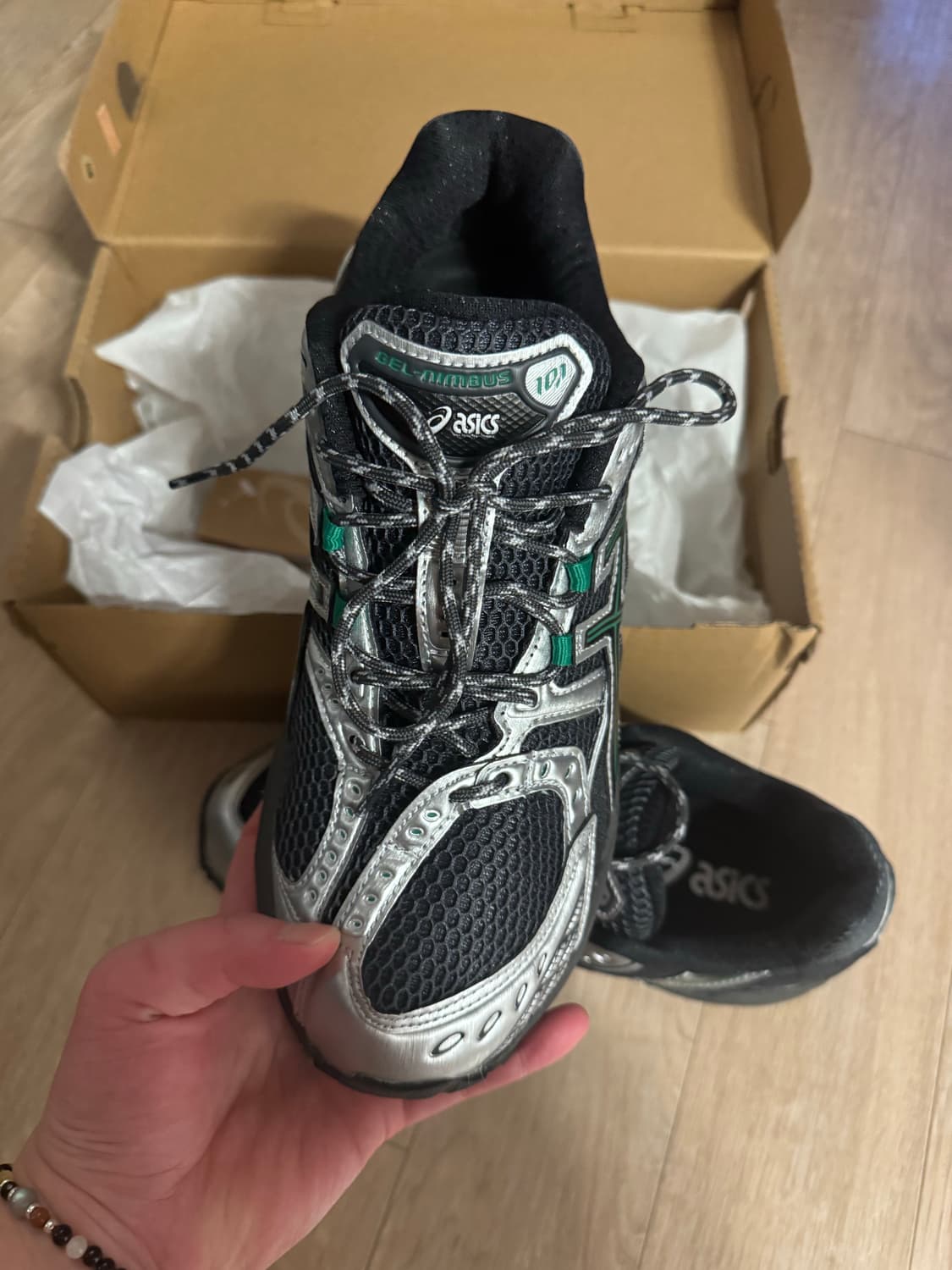 아식스 젤 님버스 10.1 옵시디언 그레이 그린 바질 상품이미지3