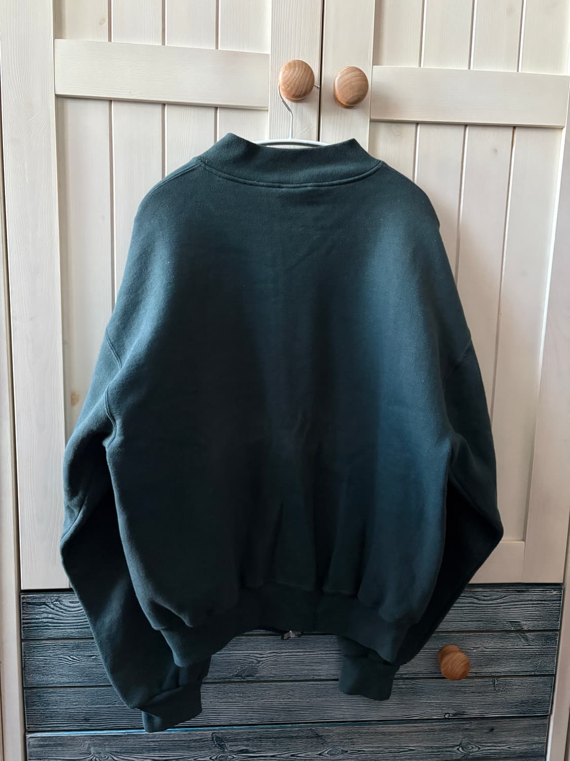 00s 90s 러셀 스웻 집업 라지 다크 그린 상품이미지3