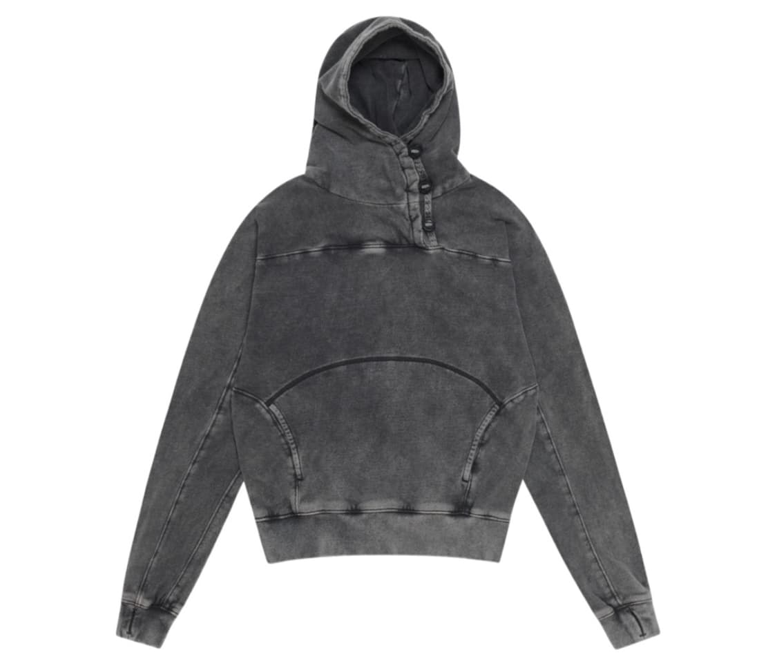 [4사이즈] 혜인서 버튼 후디 차콜  상품이미지1