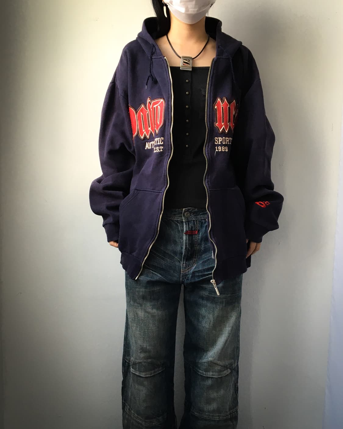 Lettering point hood zip up 상품이미지6