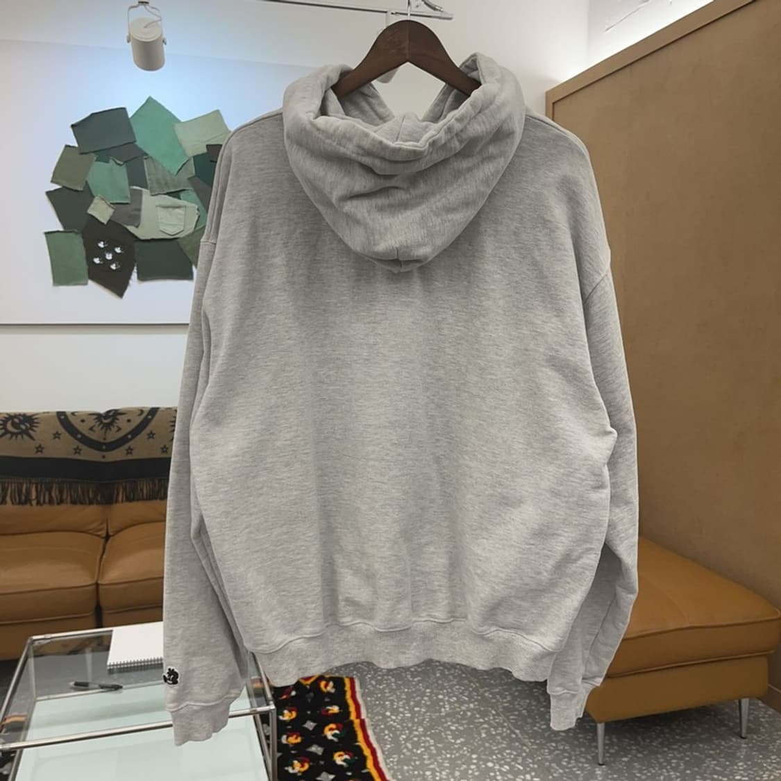 모베러웍스 빈티지 멜란지그레이 손목패치 후드티 XXL C06418 상품이미지4