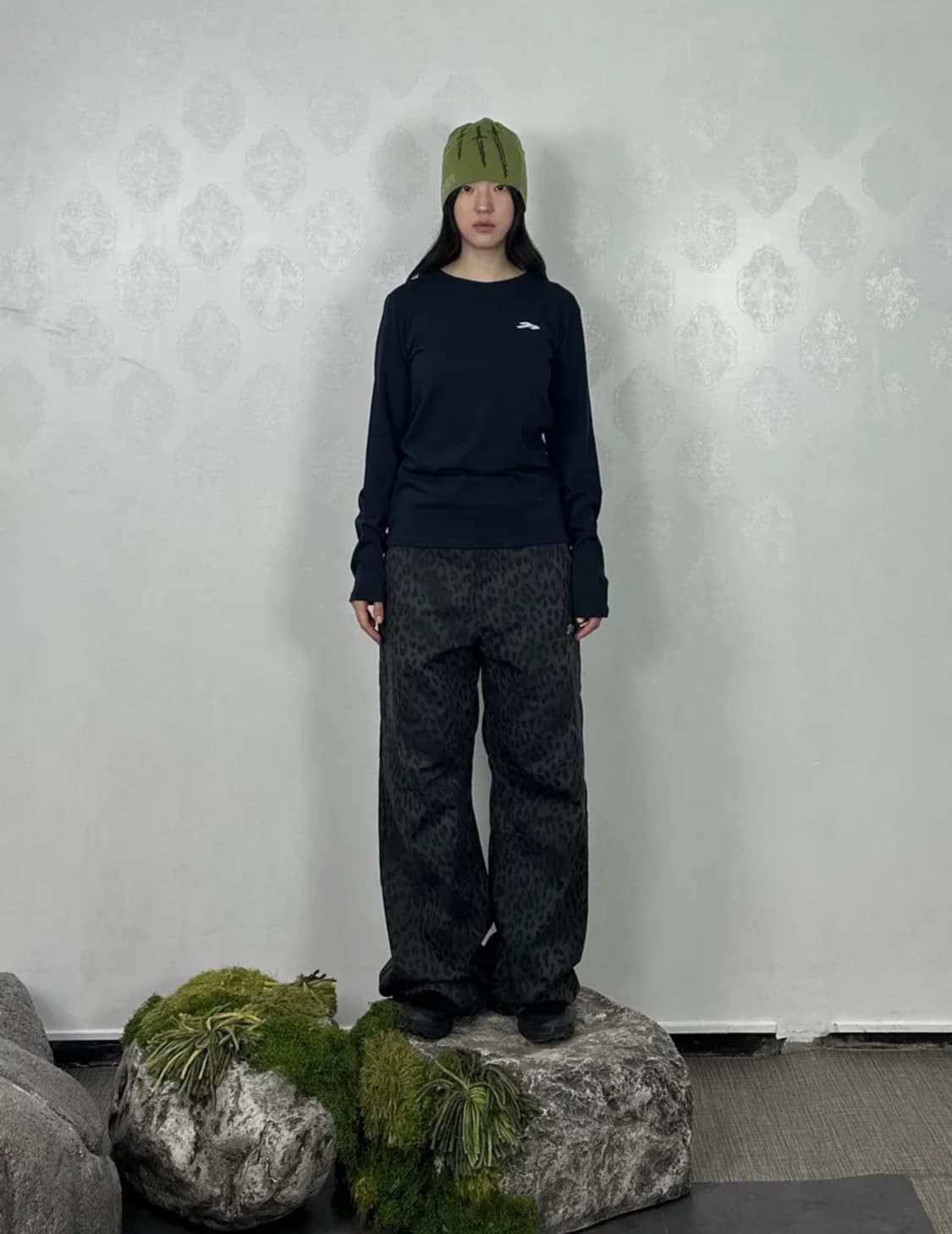 자카드 트리플 나이프 비니 그린 상품이미지2